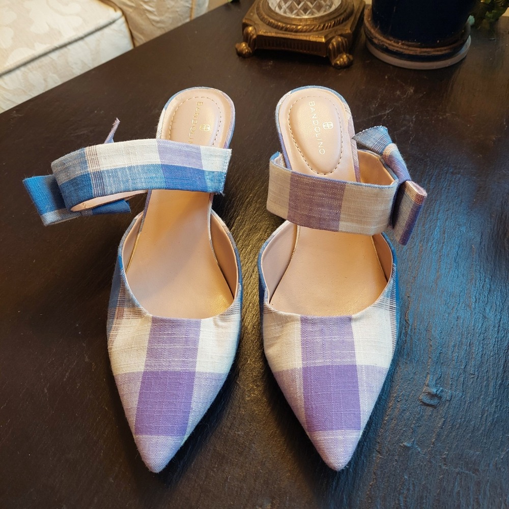 NEW! Bandolino Wmns Millie Mule Pointed Toe Kitten Heel Blue Lavender Size 7.5 M - Picture 3 of 10